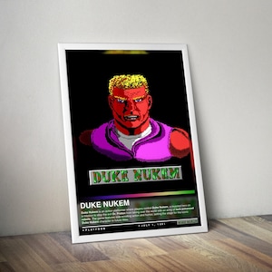 Duke Nukem Poster Print | Duke Nukem Cover | Gaming Poster | 4 Colors | Gaming Decor | Video Game Poster | Gaming Gift | Video Game Print