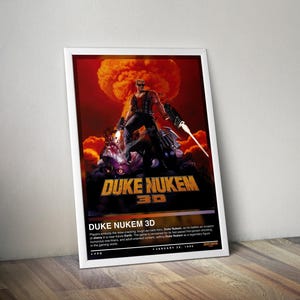 Duke Nukem 3D Poster Print | Duke Nukem Cover | Gaming Poster | 4 Colors | Gaming Decor | Video Game Poster | Gaming Gift | Video Game Print