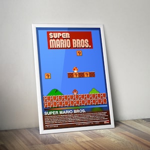 Super Mario Bros-poster | Super Mario-print | Gamingposter | 4 kleuren | Gamingdecoratie | Videogameposter | Gamingcadeau | Gaming muurkunst