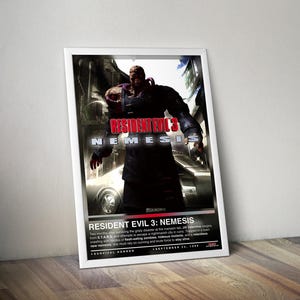 Resident Evil 3 Poster | Resident Evil Print | Gaming Poster | 4 Colors | Gaming Decor | Video Game Poster | Gaming Gift | Gaming Wall Art
