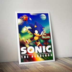 Sonic the Hedgehog Poster | Gaming Poster | Sonic Prints | Video Game Posters | Large Poster Prints | Wall Decor Posters | Gaming Gifts
