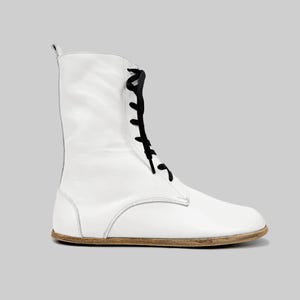 WHITE MEN Leather Boots for WIDER Foot, Barefoot Handmade Shoes ,Turkish Medieval Boots, Winter, Christmas Gift