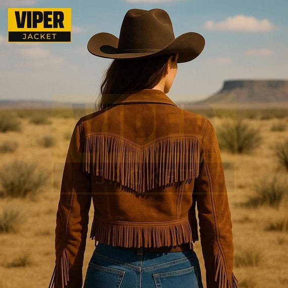 Vintage Western Suède tailored Jacket Cowboy Suede Leather Jacket, Vintage 1950s Fringe Jacket, Retro