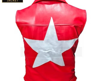 Disfraz de cosplay de Terry hecho a mano, chaleco de cuero de Bogard, chaleco de cosplay Red Star FF, regalo ideal para gamers.