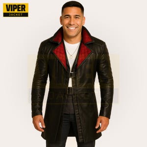 Solomon Leather Coat, Sci Fi Cosplay Costume For Trendsetters, Futuristic Liberty Cosplay, Techwear Coat