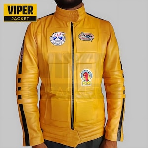 The Bride Leather Jacket, Beatrix Kiddo Yellow Biker Jacket For Cosplay, Ideal Costume & Birthday Gift