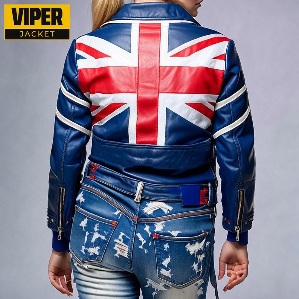 【COLOR iN ID】over britain jacket British Flag Leather Jacket - Etsy