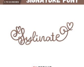 BX Cursive Machine Embroidery Font, Monogram Script Alphabet, Satin Stitch Font, PES, DST, Boho Signature Font, 6 Sizes, Instant Download