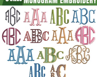 BX Monogram Embroidery Designs, Fishtail Monogram Machine Embroidery Font, 6 Sizes, Modern Classical, Diamond, Circular, Instant Download