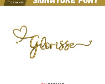 SX Cursive Maschinenstickschrift, Monogramm Schreibschrift, Satinstich Schriftart, PES, DST, Boho Signaturschrift, 6 Größen, Instant Download
