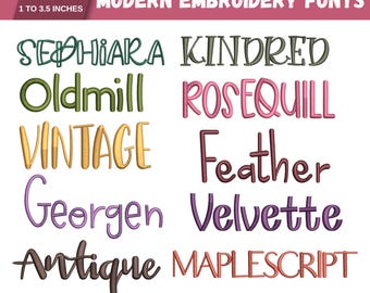 SX Cursive Maschinenstickschrift, Monogramm Schreibschrift, Satinstich Schriftart, PES, DST, Boho Signaturschrift, 6 Größen, Instant Download