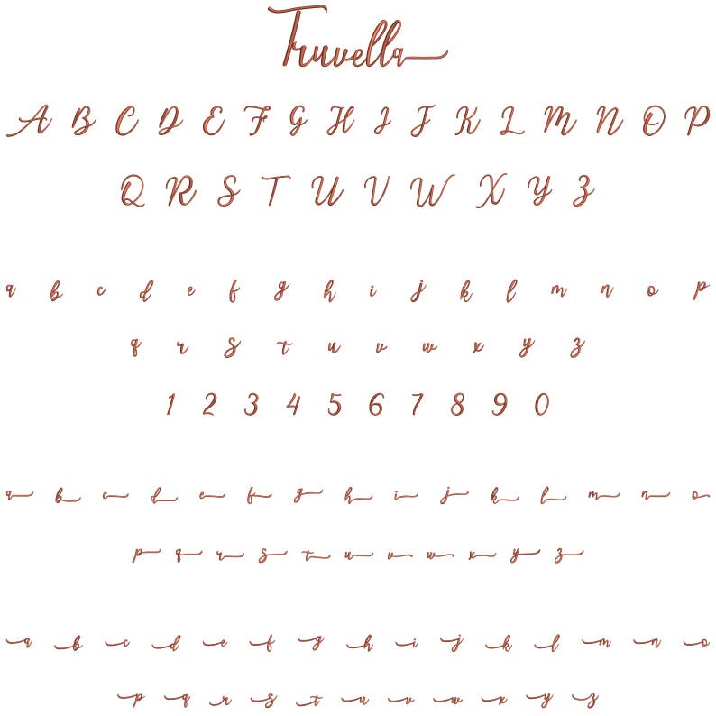 BX Cursive Machine Embroidery Font, Monogram Script Alphabet, Satin ...