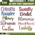 BX 3D Puff Font Machine Embroidery Designs Bundle, Full Alphabet Designs, Uppercase Lowercase Letters, PES DST - 6 sizes- Instant Download