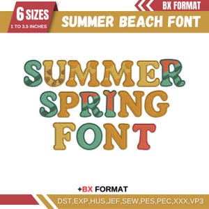 Summer Font Embroidery, A-Z Full Flower Alphabet Machine Embroidery Designs, Uppercase Letters, PES DST etc - 6 sizes - Instant Download