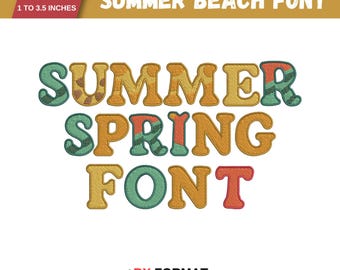 Summer Font Embroidery, A-Z Full Flower Alphabet Machine Embroidery Designs, Uppercase Letters, PES DST etc - 6 sizes - Instant Download