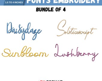 SX Cursive Maschinenstickschrift, Monogramm Schreibschrift, Satinstich Schriftart, PES, DST, Boho Signaturschrift, 6 Größen, Instant Download