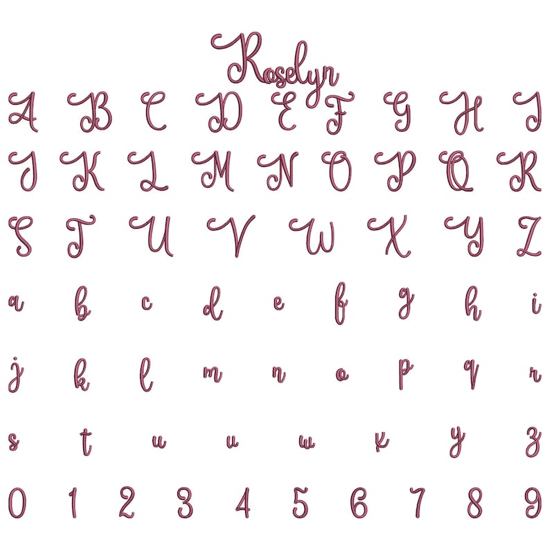 Deep Cursive BX Mini Cursive Machine Embroidery Font, Monogram Script Alphabet ...