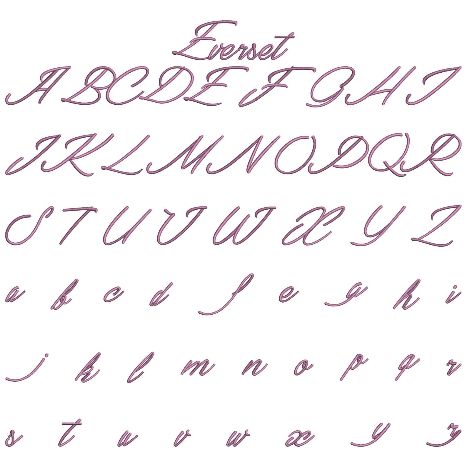 BX Cursive Machine Embroidery Font, Monogram Script Alphabet, Satin ...