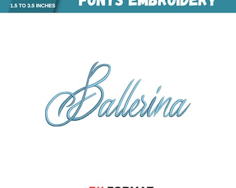 BX Cursive Machine Embroidery Font, Monogram Script Alphabet, Satin Stitch Font, PES, DST, Boho Signature Font, 5 Sizes, Instant Download