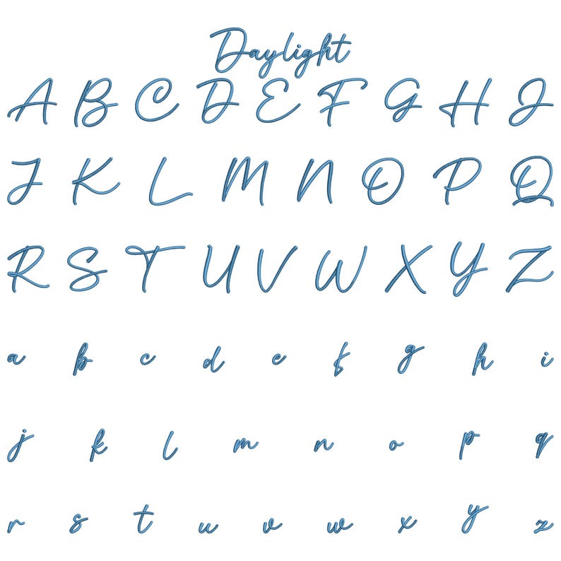 BX Cursive Machine Embroidery Font, Monogram Script Alphabet, Satin ...