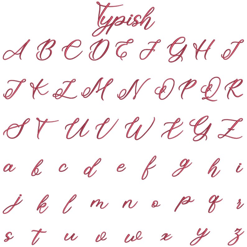 Deep Cursive BX Cursive Machine Embroidery Font, Monogram Script Alphabet, Satin ...