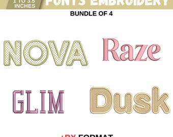 BX Block Machine Embroidery Font, Monogram Script Alphabet, Satin Stitch Font, PES, DST, Boho Signature Font, 6 Sizes, Instant Download