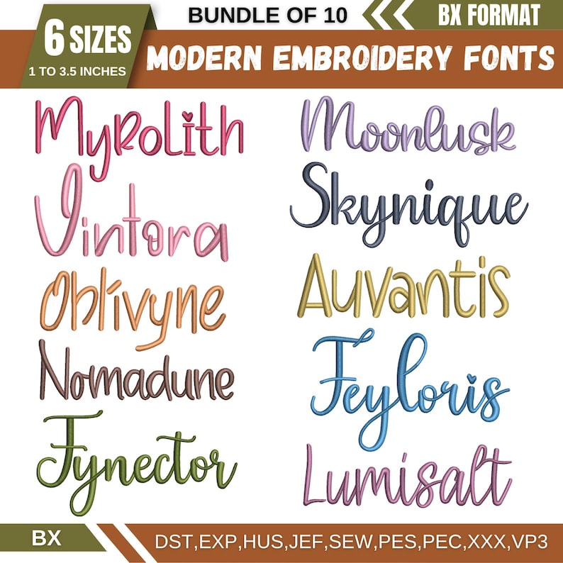 Modern Cursive Machine Embroidery Font, Monogram Script Alphabet, Satin ...