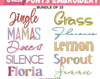 BX Cursive Machine Embroidery Font, Monogram Script Alphabet, Satin Stitch Font, PES, DST, Boho Signature Font, 6 Sizes, Instant Download