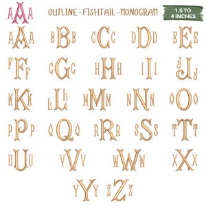 BX Monogram Embroidery Designs, Fishtail Monogram Machine Embroidery ...
