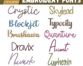 SX Cursive Maschinenstickschrift, Monogramm Schreibschrift, Satinstich Schriftart, PES, DST, Boho Signaturschrift, 6 Größen, Instant Download