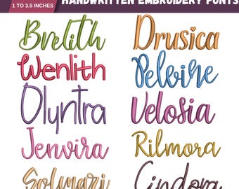 Moderne Schreibschrift Maschinenstickschrift, Monogramm Schreibschrift, Satinstich Schrift, PES DST, BKV Signaturschrift, 6 Größen, Instant Download
