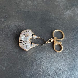 Elegant Metal Rhinestone Purse Bag Charm, Keychain, Handbag Accessory, Unique Purse Charm