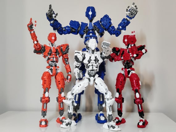 Muti-Jointed|Action Figure|7/9/12 inch|Robot|Pre-assembled|Desk Toy|Customized|Posable 3D Printed Articulated|Collectable,color armor/frame