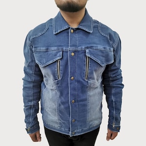 Kevlar-Lined Motorcycle Jeans Jacket | Protective Biker Jacket with Level 2 CE Armor | Casual Riding Gear for Men
