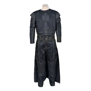Boba Fett-Inspired Mandalorian Black Flight Suit | Star Wars Sci-Fi Cosplay Costume | 4-Piece Beskar Bounty Hunter Outfit with Flak Vest