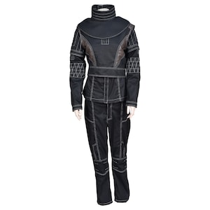 Bo-Katan Kryze-Inspired by Star Wars Women&#39;s Black Flight Suit | 4-Piece Mandalorian Sci-Fi Lady Mando Bounty Hunter Cosplay Custom Costume.