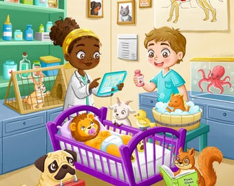Servicios de ilustración de libros infantiles, ilustrador a sueldo, ilustraciones personalizadas para historias + formato KDP para autopublicación simplificada, arte digital.