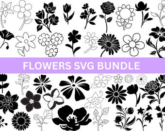 Floral Svg Bundle,Botanical Svg Bundle Cut File,Flower leaf,Floral Arrangement svg,Flower bouquet Svg,Files for Cricut,Floral Silhouette