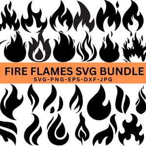 Feuer Flamme SVG Bundle|Feuer Clipart|Feuer ClipArt|Feuer Silhouette|Feuer Png|Feuer Flamme Schnittdateien für Circut|Sofortiger Download|Feuer SVG