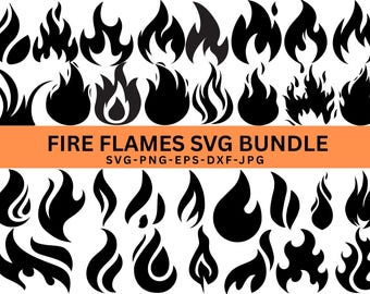 Fire Flame SVG Bundle|Fire Svg Bundle|Fire ClipArt|Flames Silhouette|Fire Png|Fire Flame Cut Files For Circut|Instant download file|Fire SVG