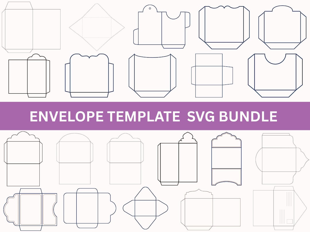 Envelope Template Bundle|envelope SVG Templates|money Envelope Blank ...