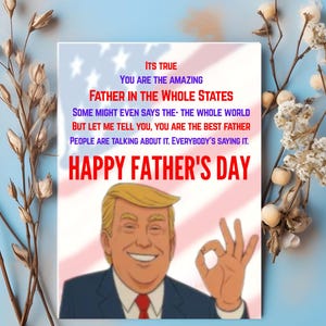 Cartão engraçado de Dia dos Pais do Trump para imprimir | Cartão de Feliz Dia dos Pais | Presente digital de Dia dos Pais para ele | Cartão de piada do Trump para imprimir | Canva editável