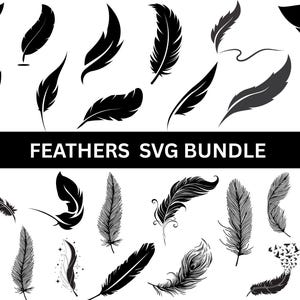 Boho Feather SVG Bundle: Tribal Clipart, Cricut Cut Files (Digital Download