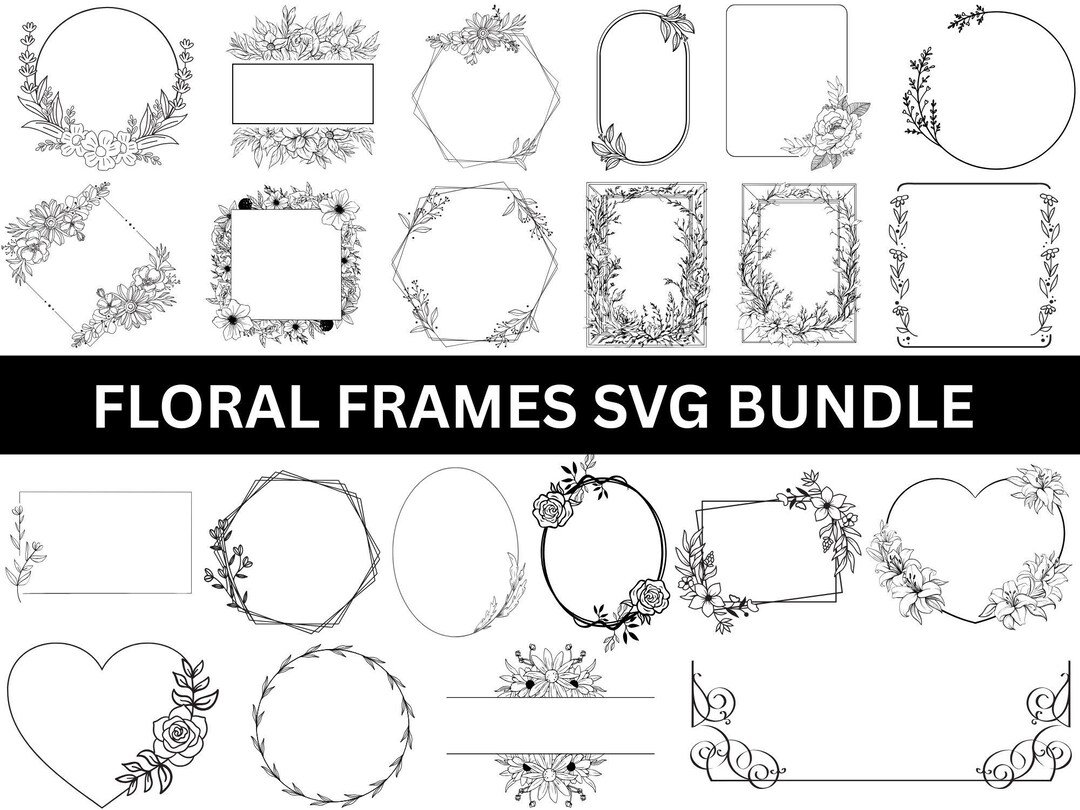 Decorative Frame Svg,wedding Wreaths Png Bundle,wreath Monogram Eps ...