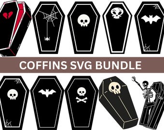 Halloween Coffins Svg Bundle,Halloween Decor,Halloween Coffins Svg File for Cricut,Halloween Laser cut,Halloween Vector,Halloween Clipart
