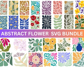 Abstract Flower Svg Bundle, pastel flower shirt designs,Boho Floral Background,SVG cut files,Digital File,Instant Download