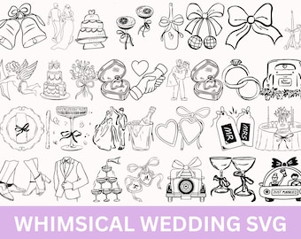 Italy Wedding Illustration SVG: Hand-Drawn Food & Drink Doodles (Digital Download)