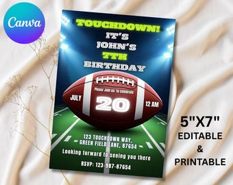 Football Birthday Invitation Printable| Football Invitation| Football Birthday Invitation| Sports Party Invite| American Football Invitation
