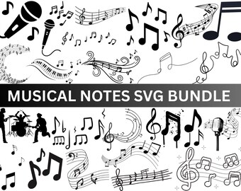 Music Notes SVG Bundle,Musical notes svg files for Cricut,Musical Notes Vector,Music Clipart,Digital Download For Circut,AI,Png,Eps,JPG