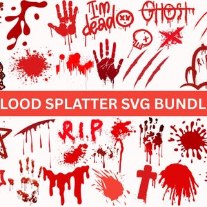 Blood Splatter Svg Bundle|Blood Drip SVG|Dripping Blood SVG|Realistic Blood PNG|Halloween svg Bundle|Splat Svg File for Cricut |Blood clipar